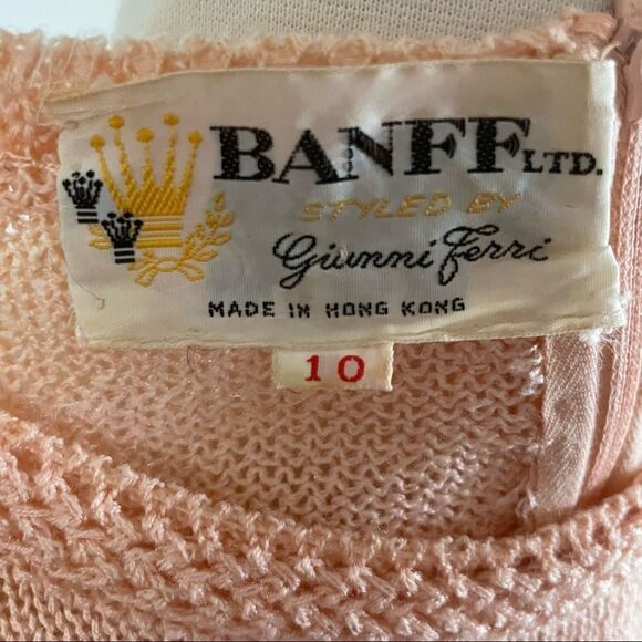 🚨4/$25 VINTAGE 1960s Banff Ltd. By GIANNI FERRI embellished pearls blush pink sw - Picture 6 of 8
